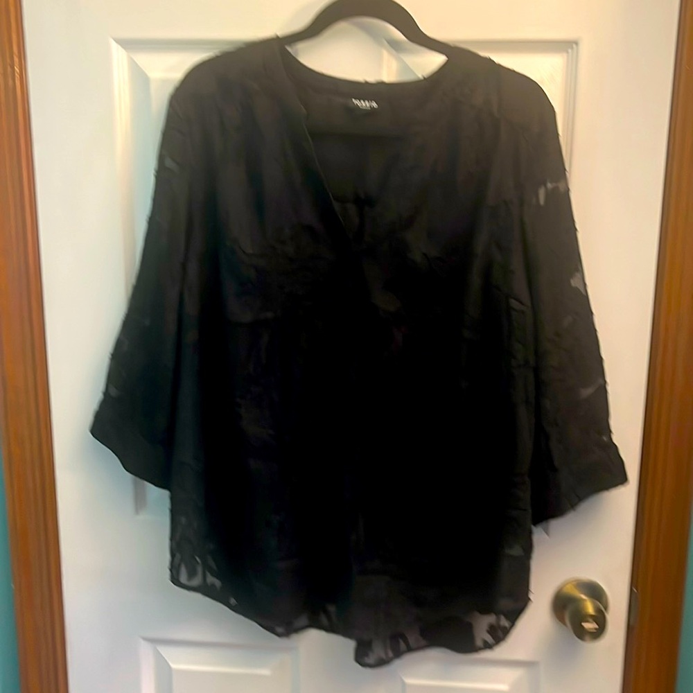 Torrid Size 2 Semi Sheer Blouse with V Neck